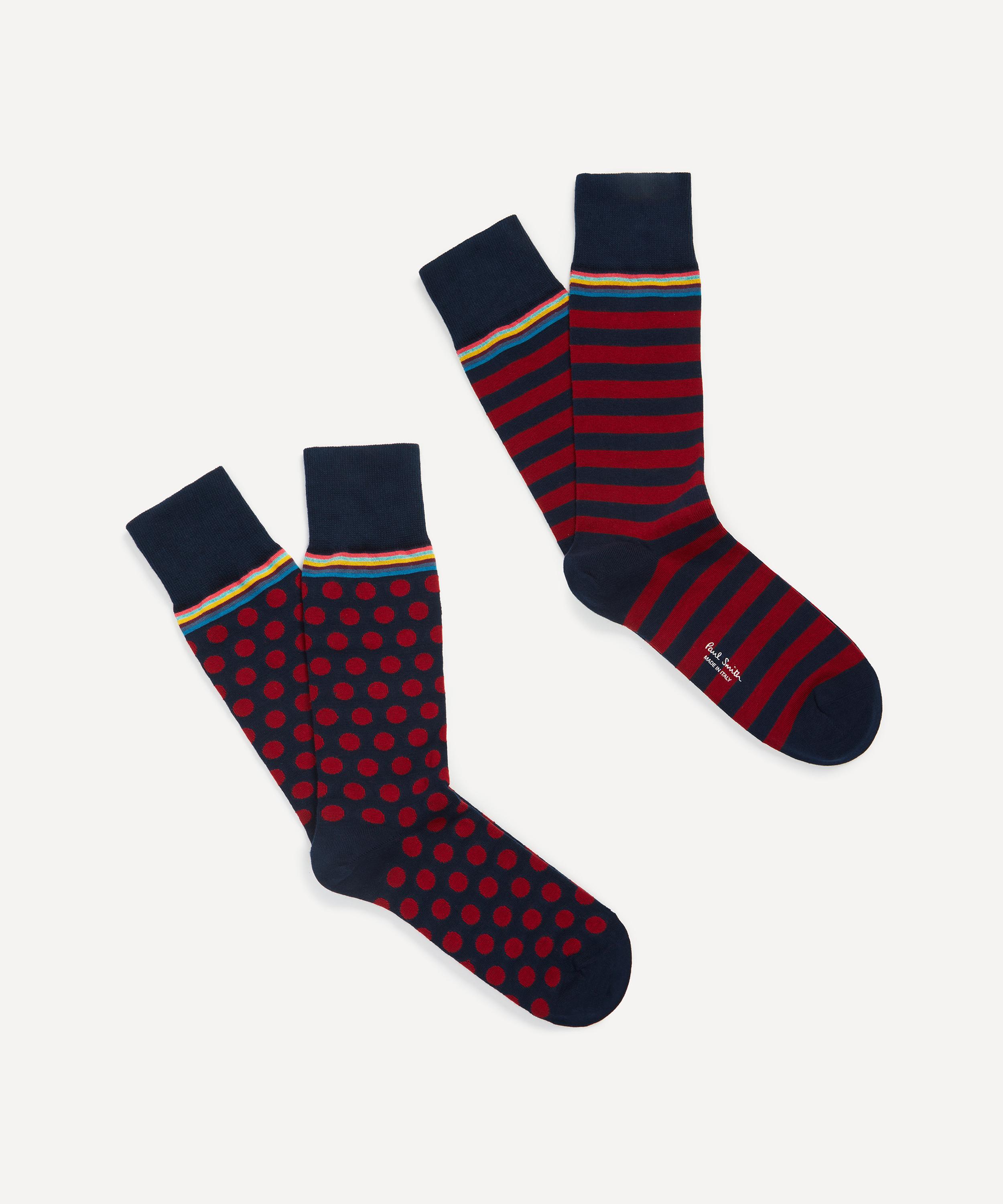 Paul Smith - Polka Dot Stripe Socks Pack of Two image number 0