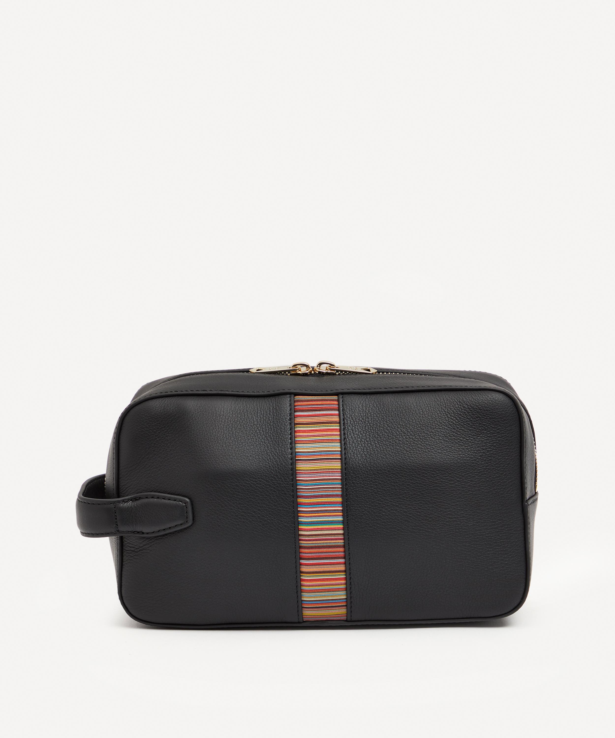 Paul Smith - Leather Signature Stripe Wash Bag image number 