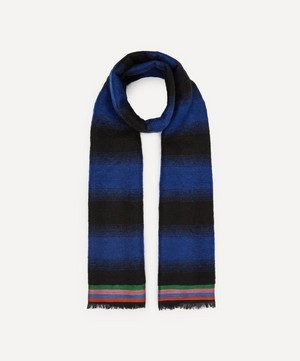Paul Smith - Mohair-Blend Blue Stripe Scarf image number 0