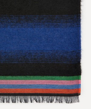 Paul Smith - Mohair-Blend Blue Stripe Scarf image number 2