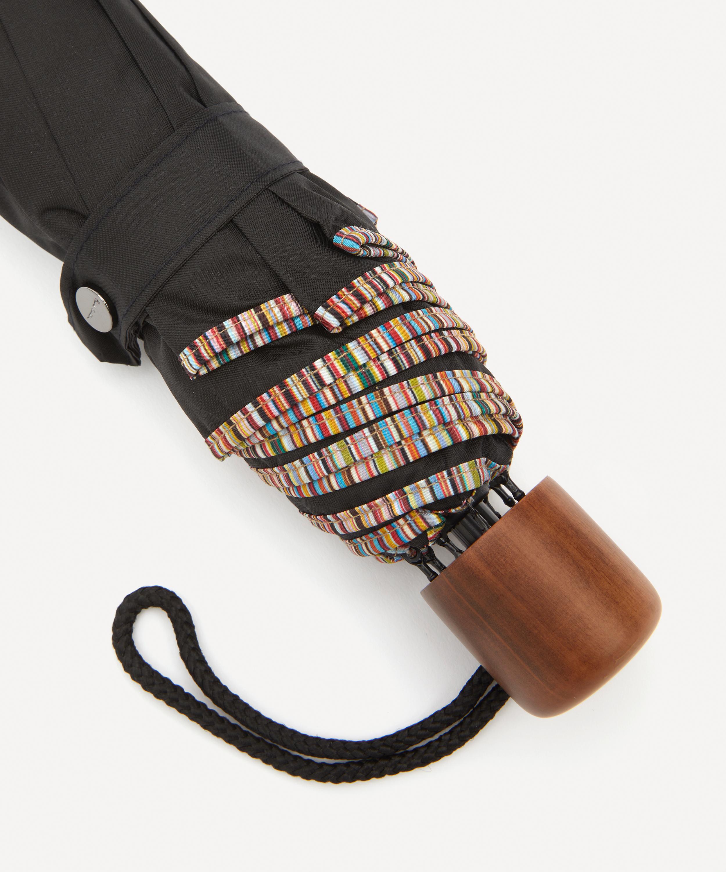 Paul Smith - Stripe Trim Telescopic Umbrella image number 2