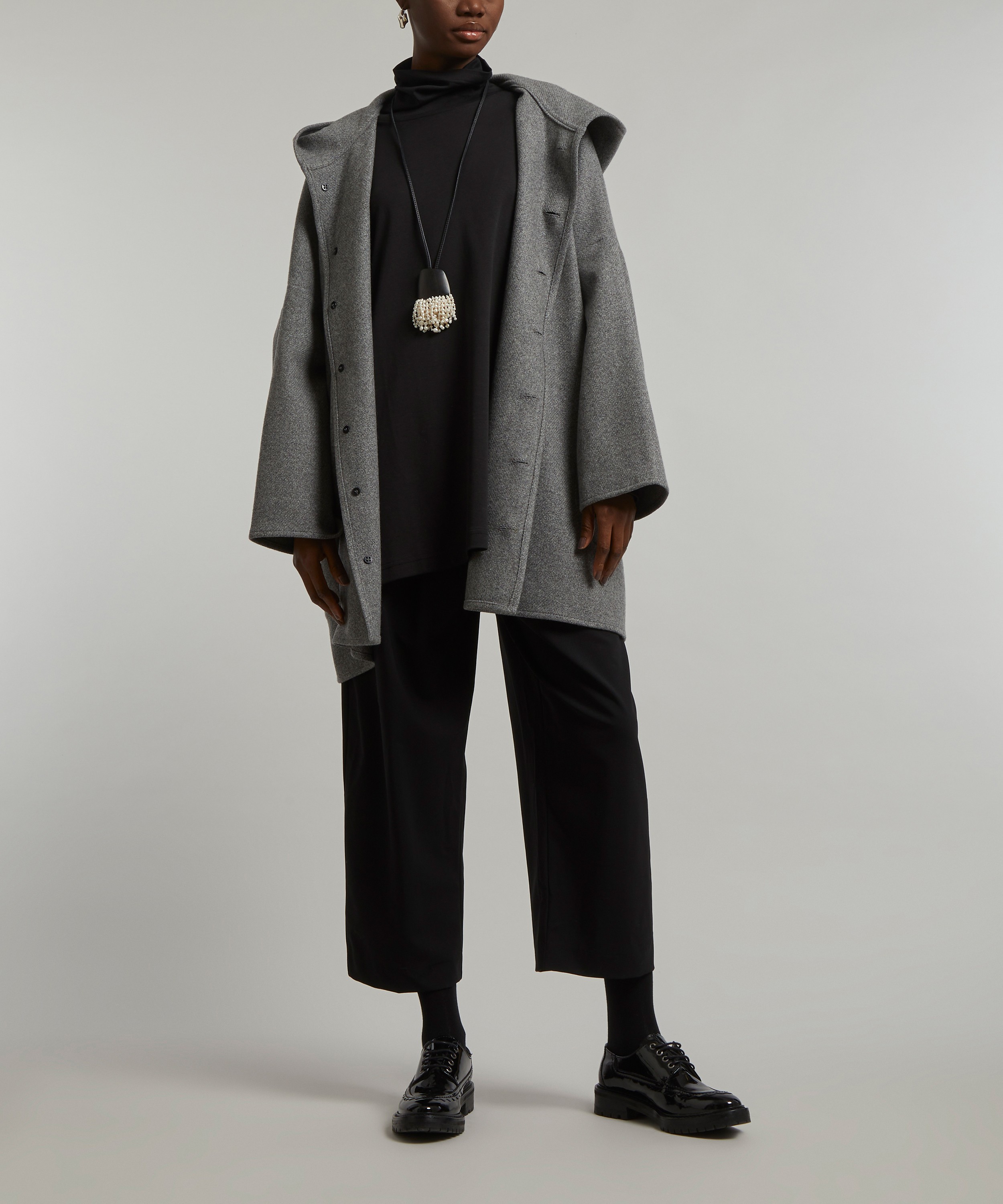 Eskandar Wide-Hooded Buttoned Coat | Liberty