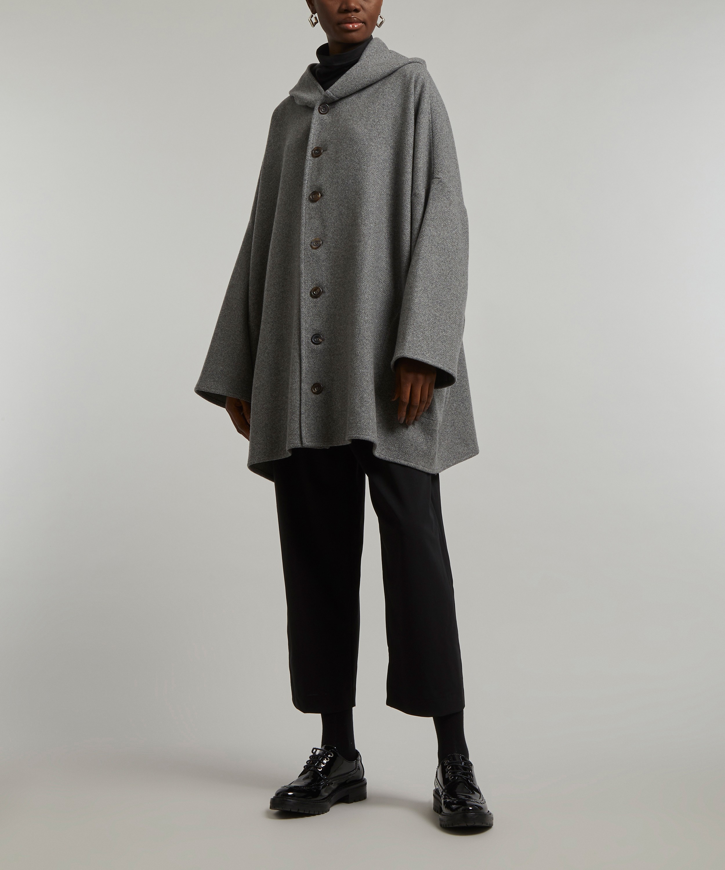 Eskandar Wide-Hooded Buttoned Coat | Liberty