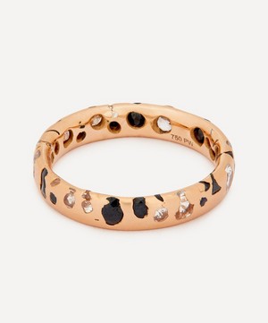 Polly Wales - 18ct Rose Gold Black and White Sapphire Confetti Ring image number 2