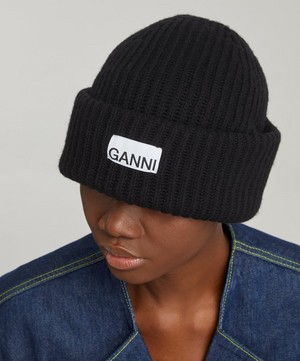 Ganni - Ribbed Knit Beanie Hat image number 1