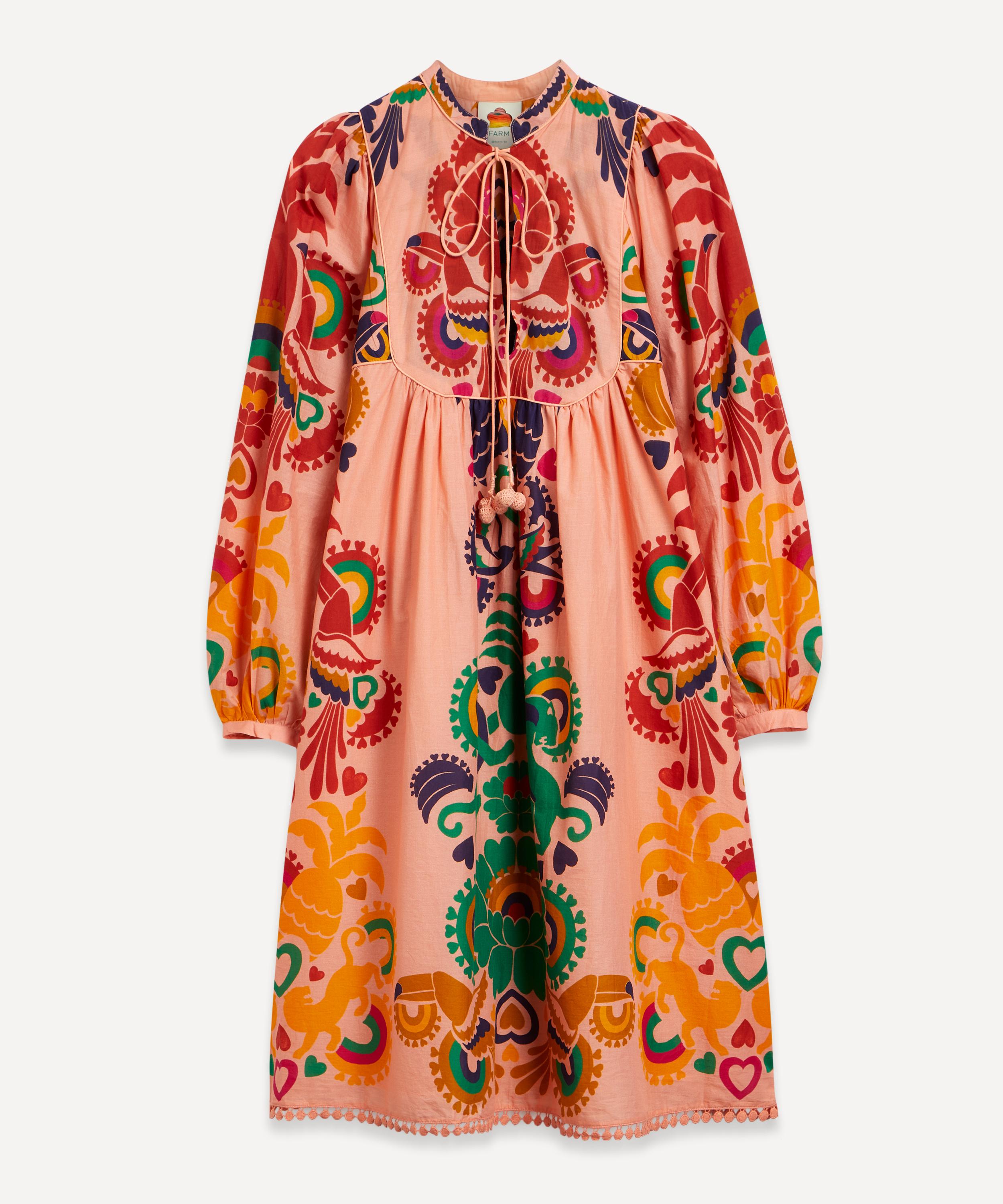FARM Rio - Peach Amulet Midi-Dress image number 0