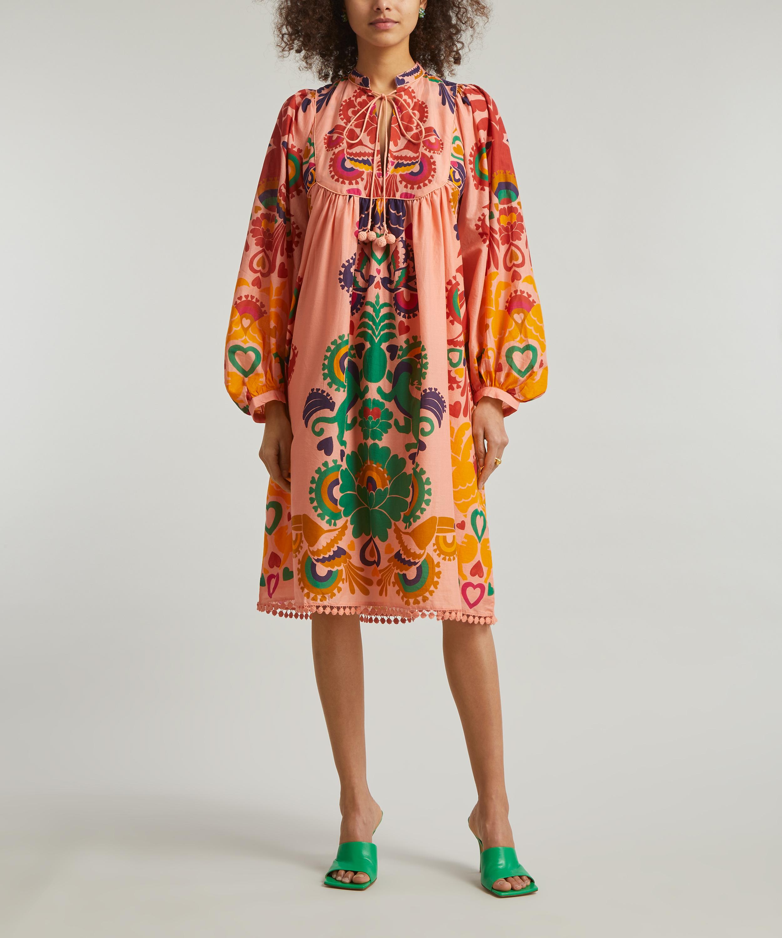 FARM Rio - Peach Amulet Midi-Dress image number 2