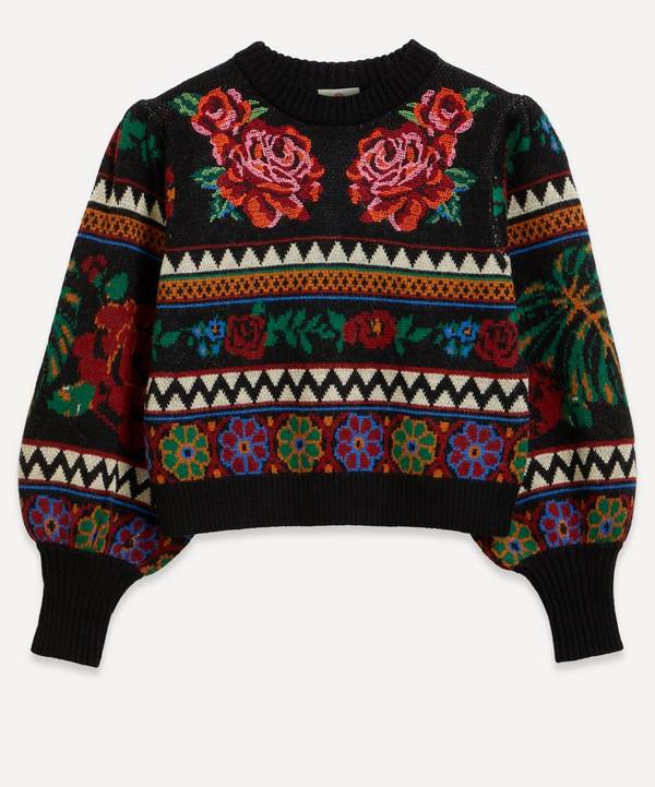 FARM Rio - Flower Tapestry Embroidered Jumper image number 0