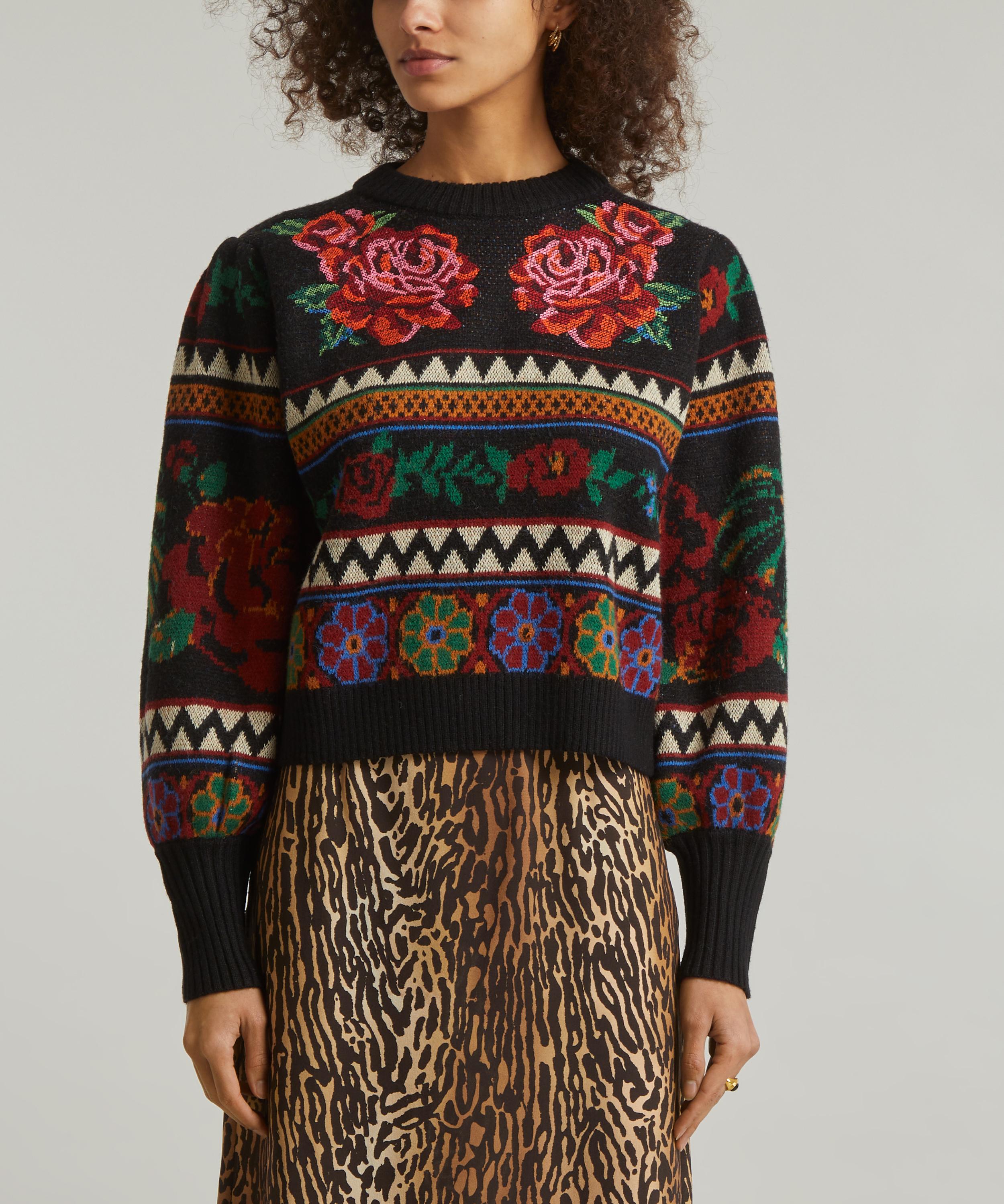 FARM Rio - Flower Tapestry Embroidered Jumper image number 2