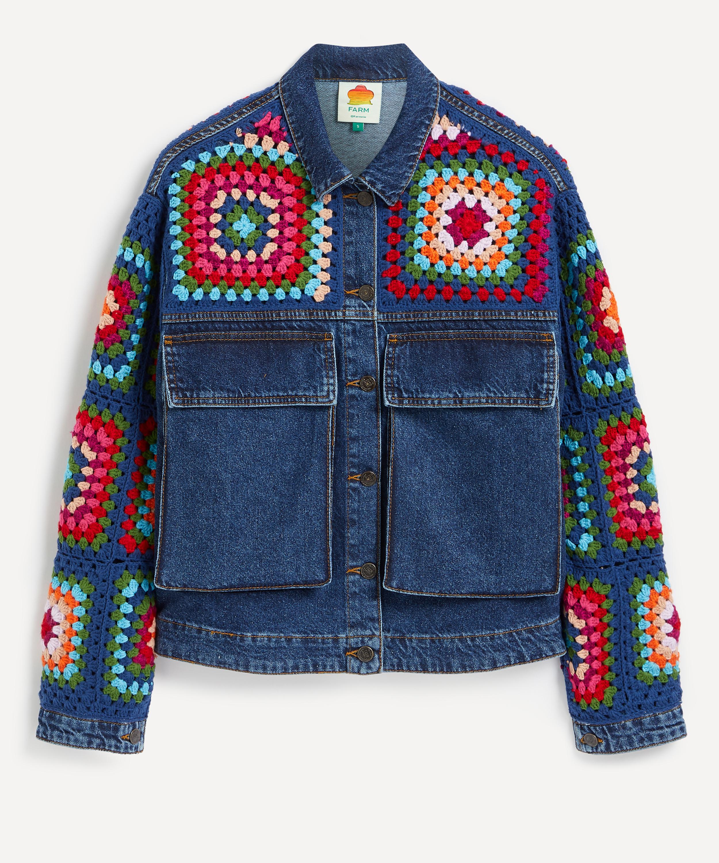FARM Rio - Crochet Squares Denim Jacket image number 0