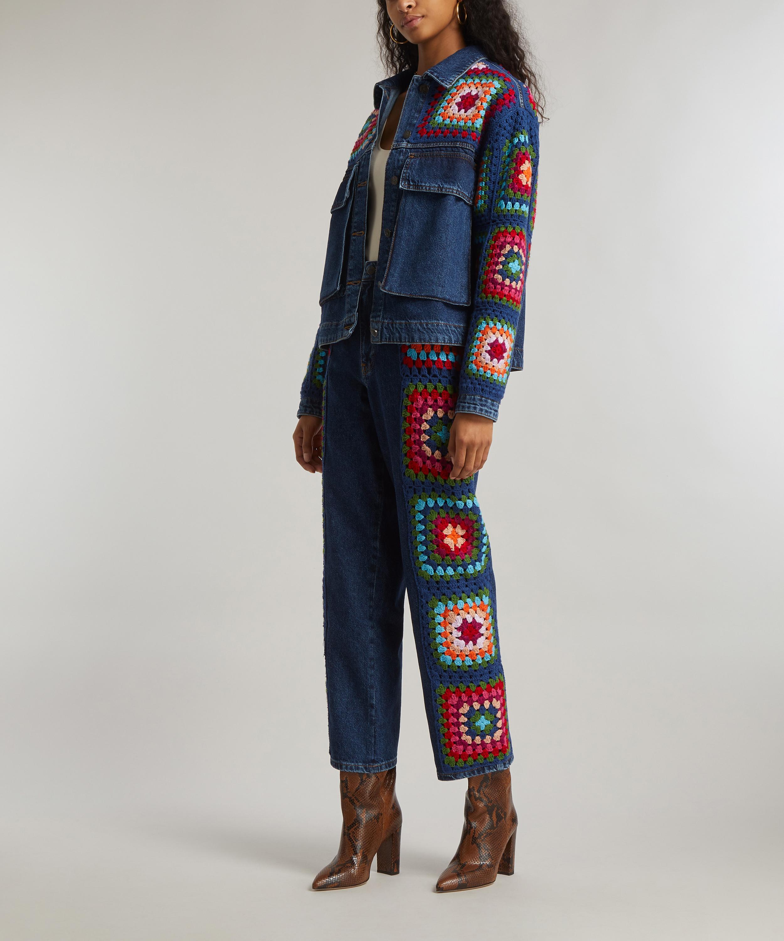 FARM Rio - Crochet Squares Denim Jacket image number 1
