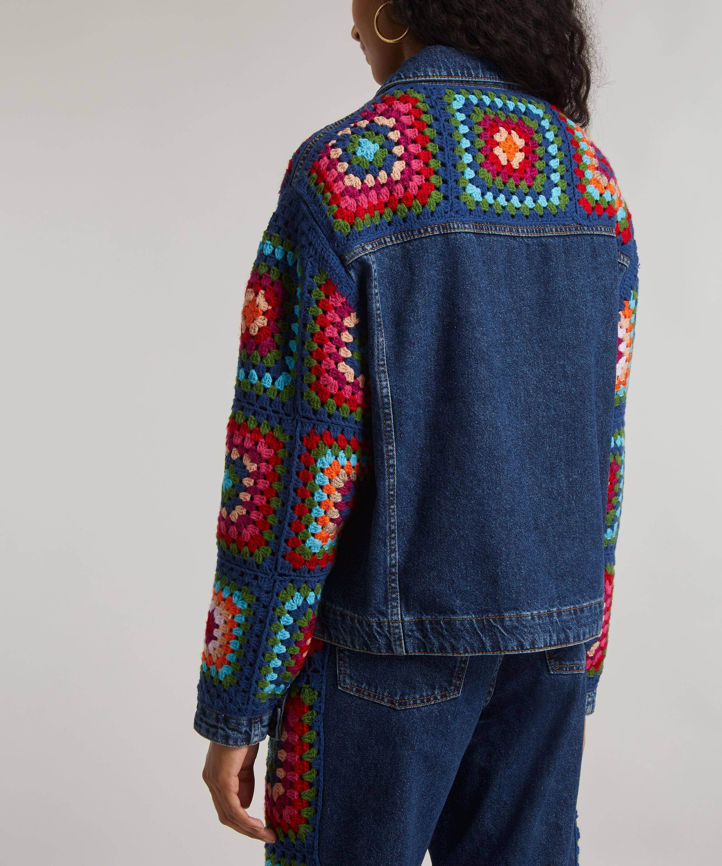 FARM Rio - Crochet Squares Denim Jacket image number 4