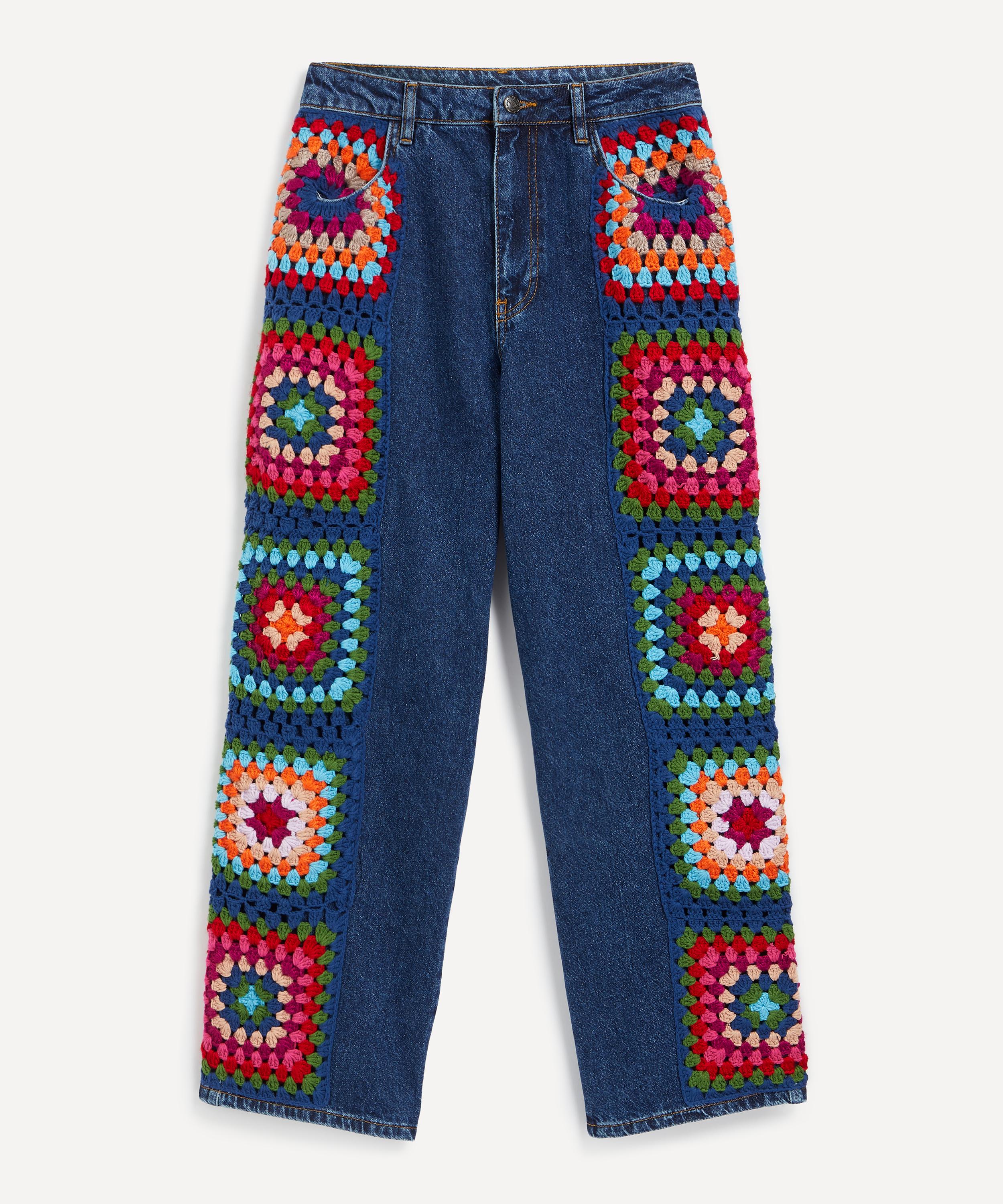 FARM Rio - Crochet Squares Denim Jeans image number 0