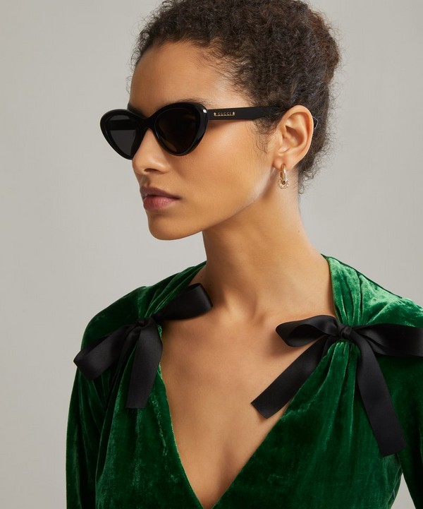 Gucci - Cat-Eye Black Acetate Sunglasses image number 1