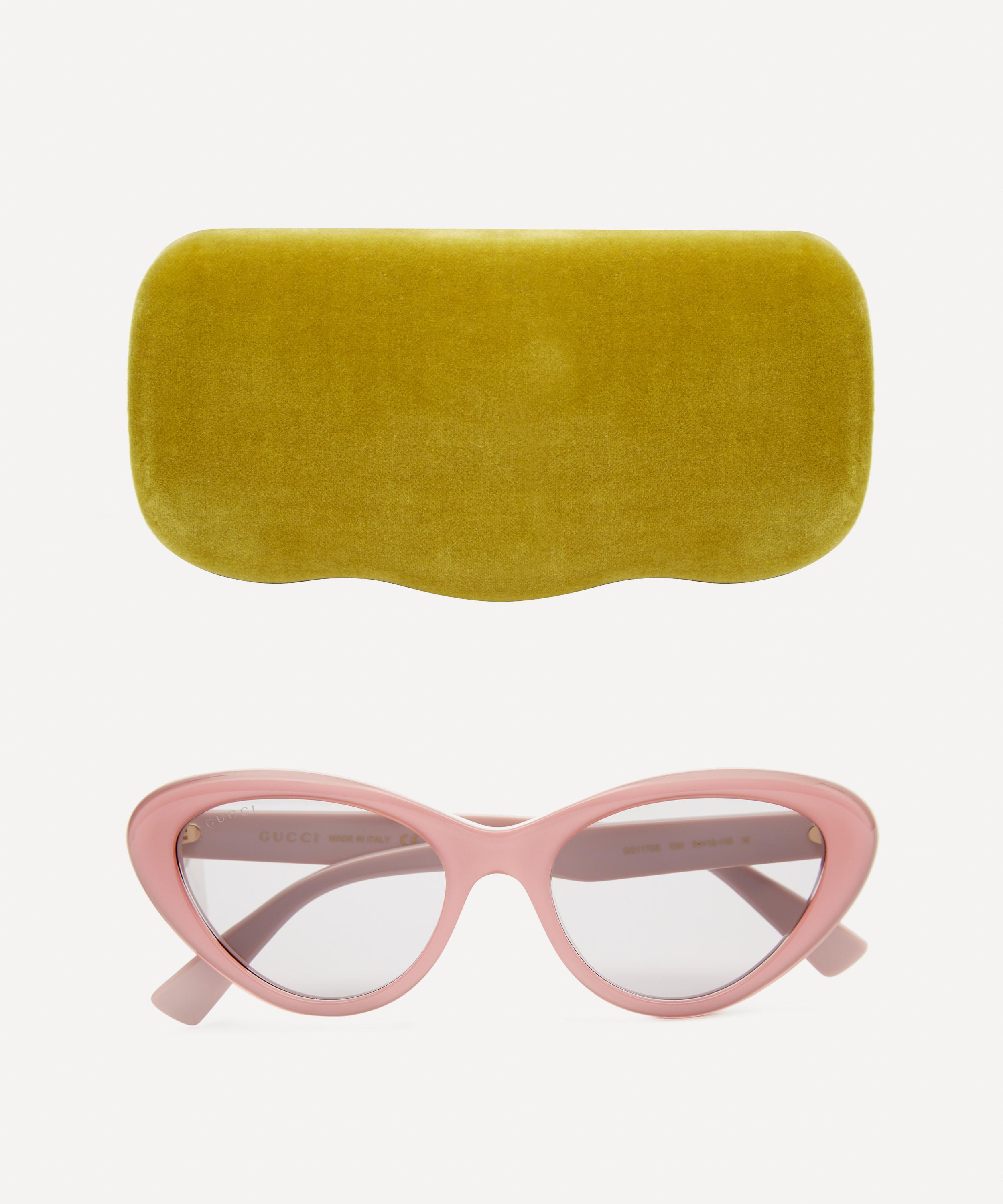 Gucci - Cat-Eye Pink Acetate Sunglasses image number 4