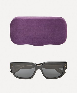 Gucci - Rectangular Frame Black Sunglasses image number 4