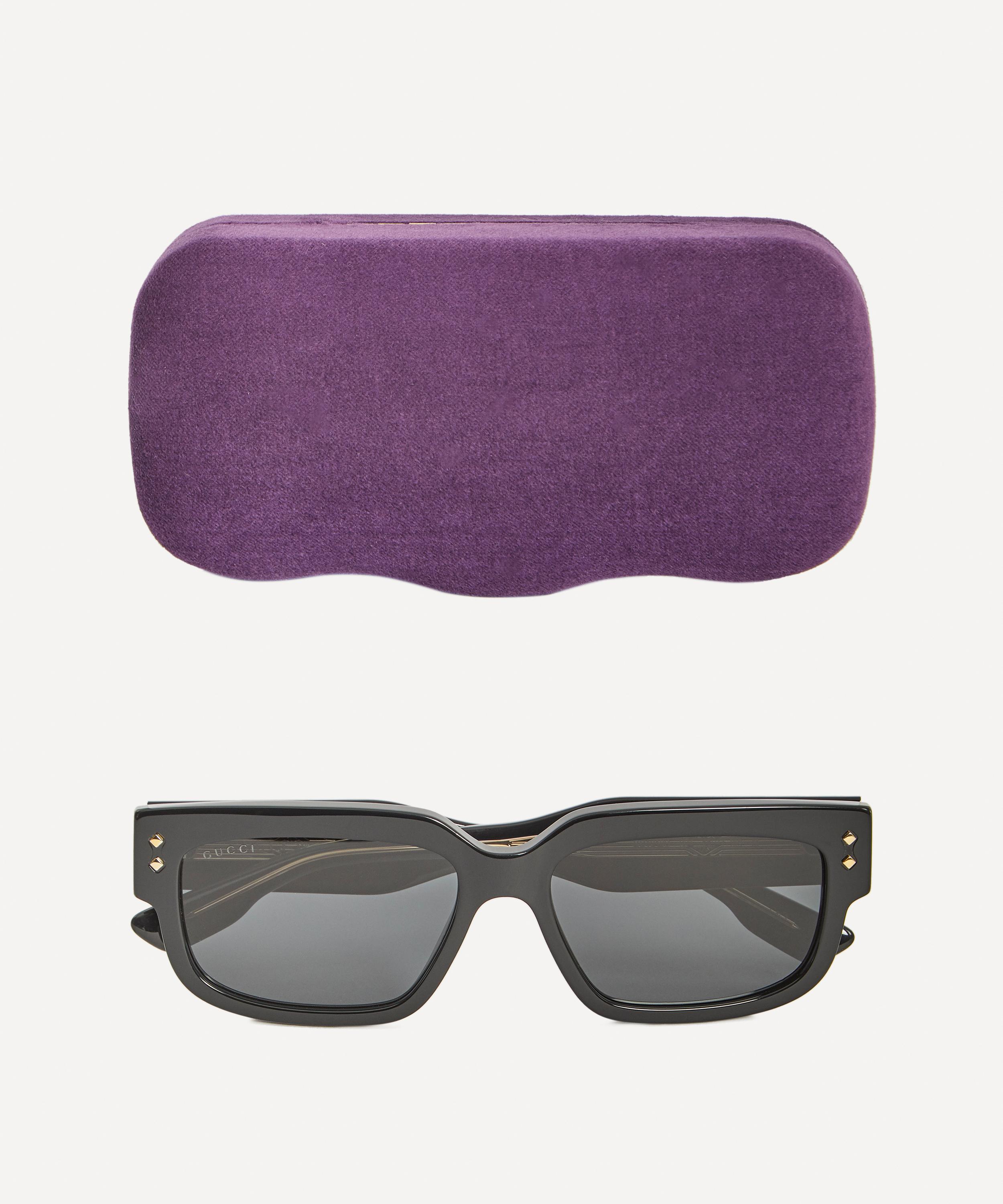 Gucci - Rectangular Frame Black Sunglasses image number 4