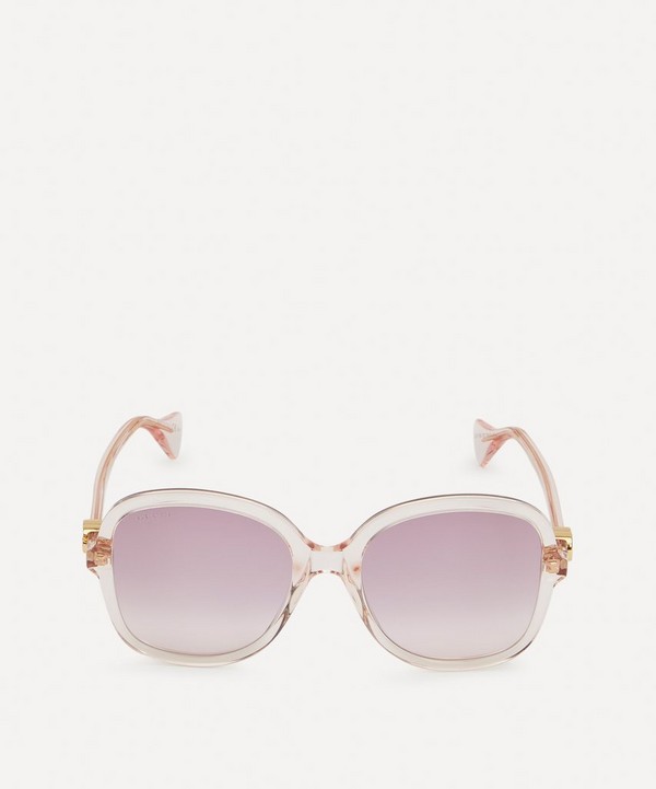 Gucci - Oversized Round-Frame Pink Acetate Sunglasses image number null