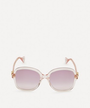 Gucci - Oversized Round-Frame Pink Acetate Sunglasses image number 0