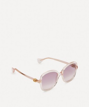 Gucci - Oversized Round-Frame Pink Acetate Sunglasses image number 2