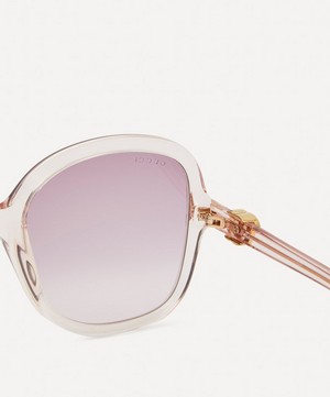 Gucci - Oversized Round-Frame Pink Acetate Sunglasses image number 3