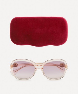 Gucci - Oversized Round-Frame Pink Acetate Sunglasses image number 4