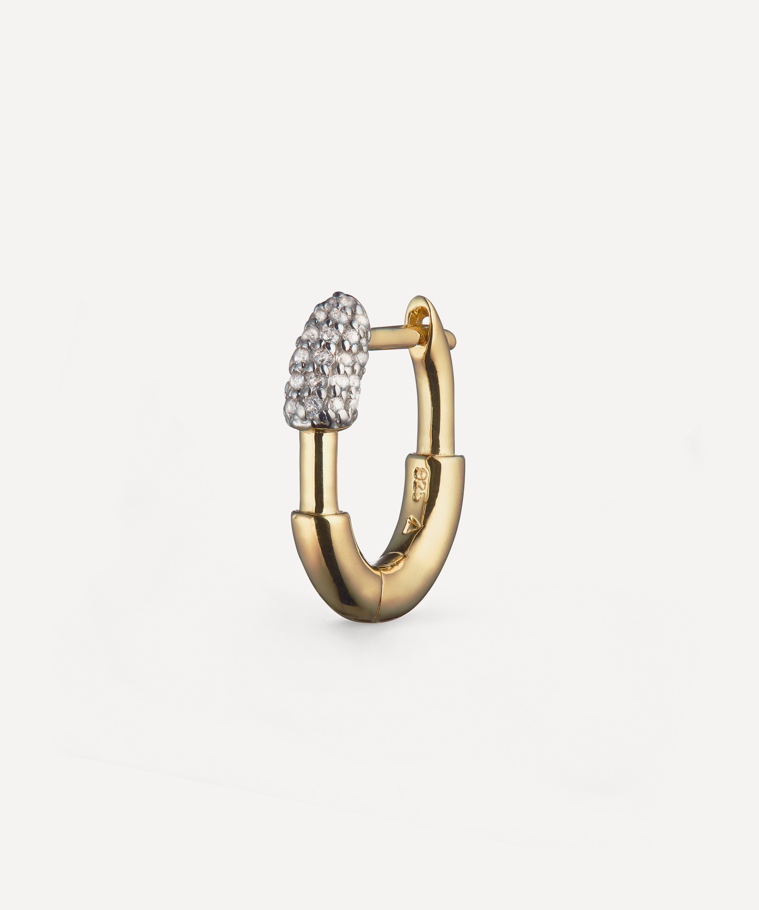 Otiumberg - Gold Plated Vermeil Silver Small Pavé Staple Hoop Earring image number 0