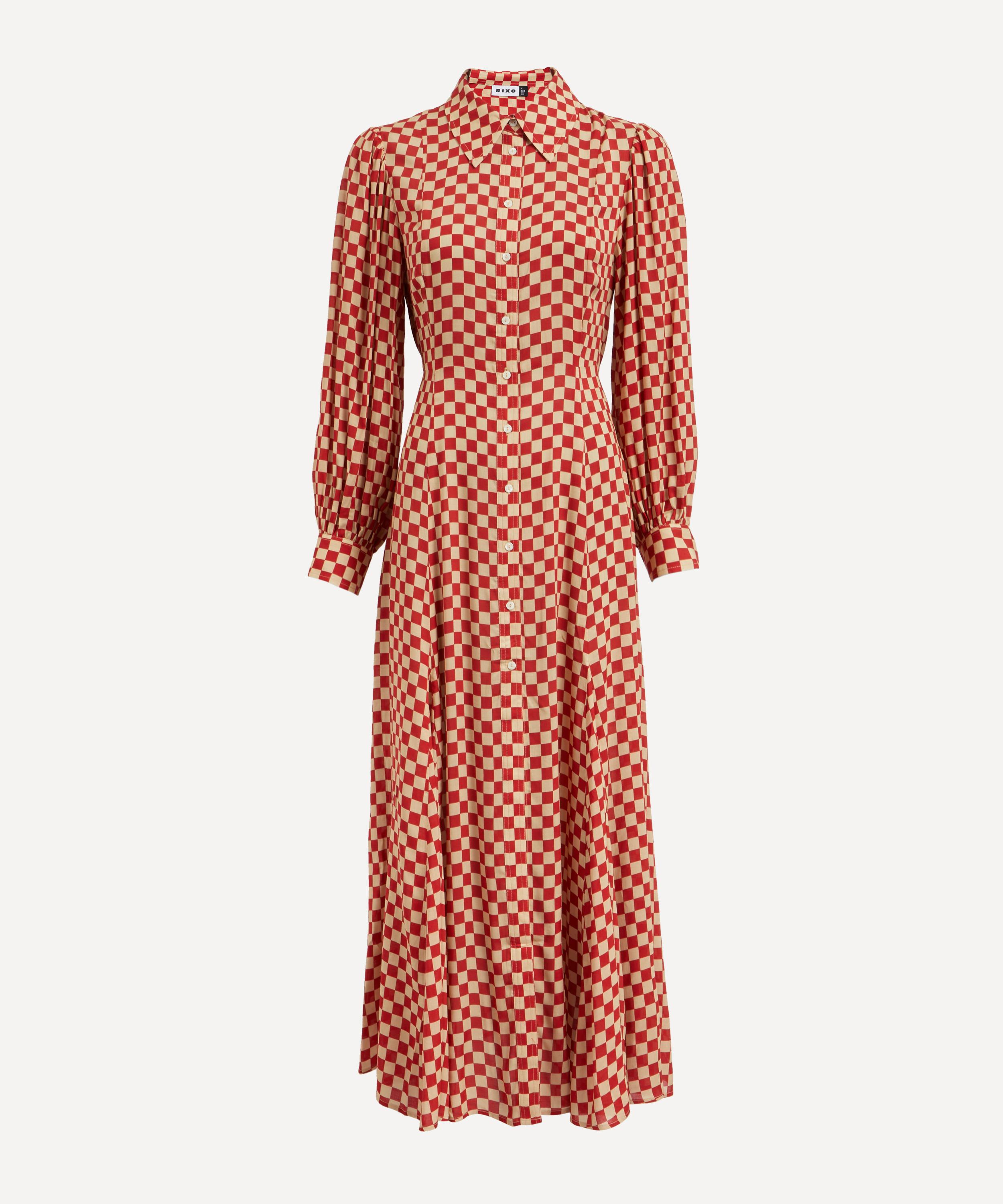 RIXO - Maddison Checkerboard Maxi-Dress image number 0