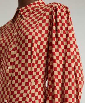RIXO - Maddison Checkerboard Maxi-Dress image number 4