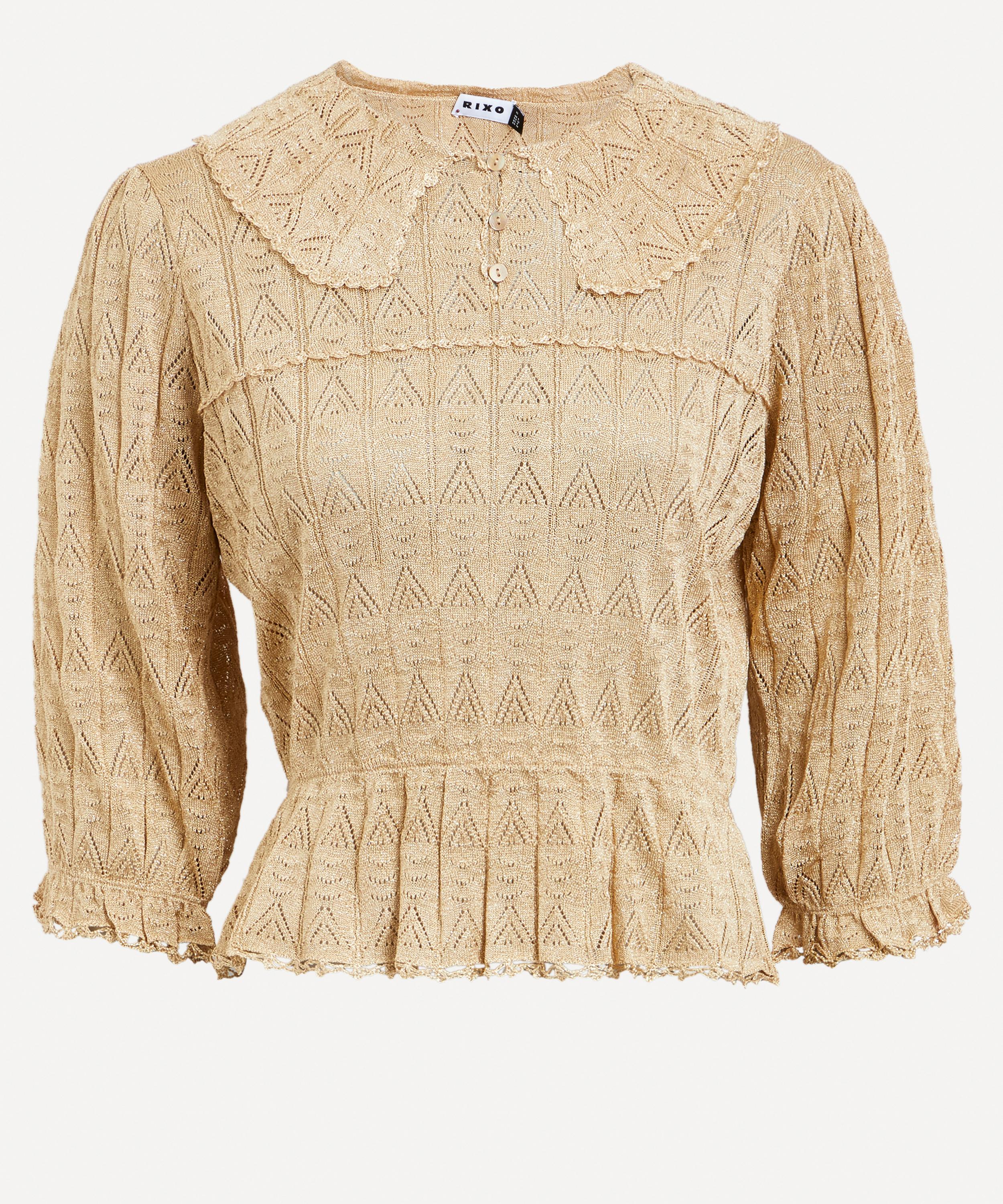 RIXO - Kali Pointelle Knit Top image number 0