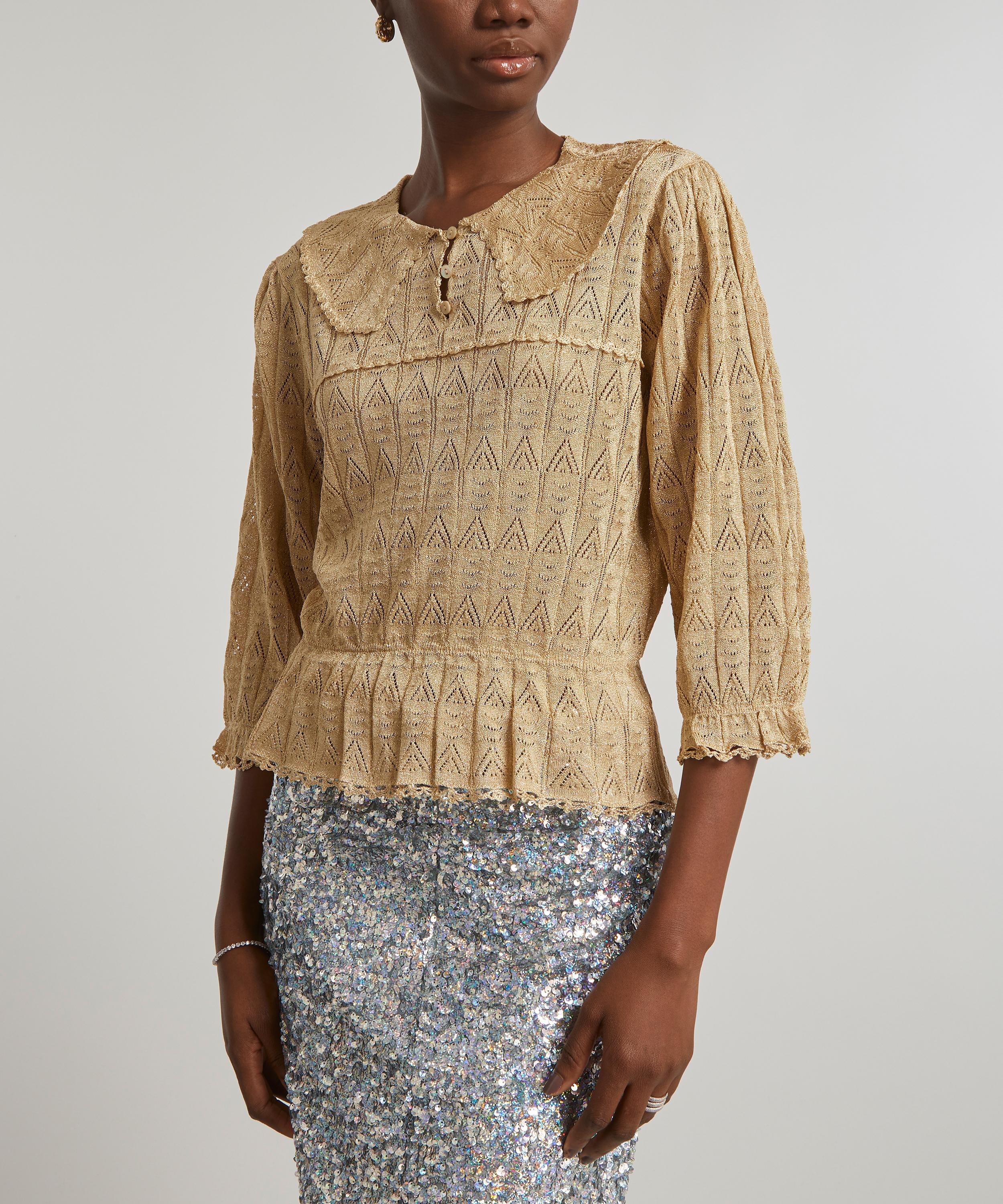 RIXO - Kali Pointelle Knit Top image number 2