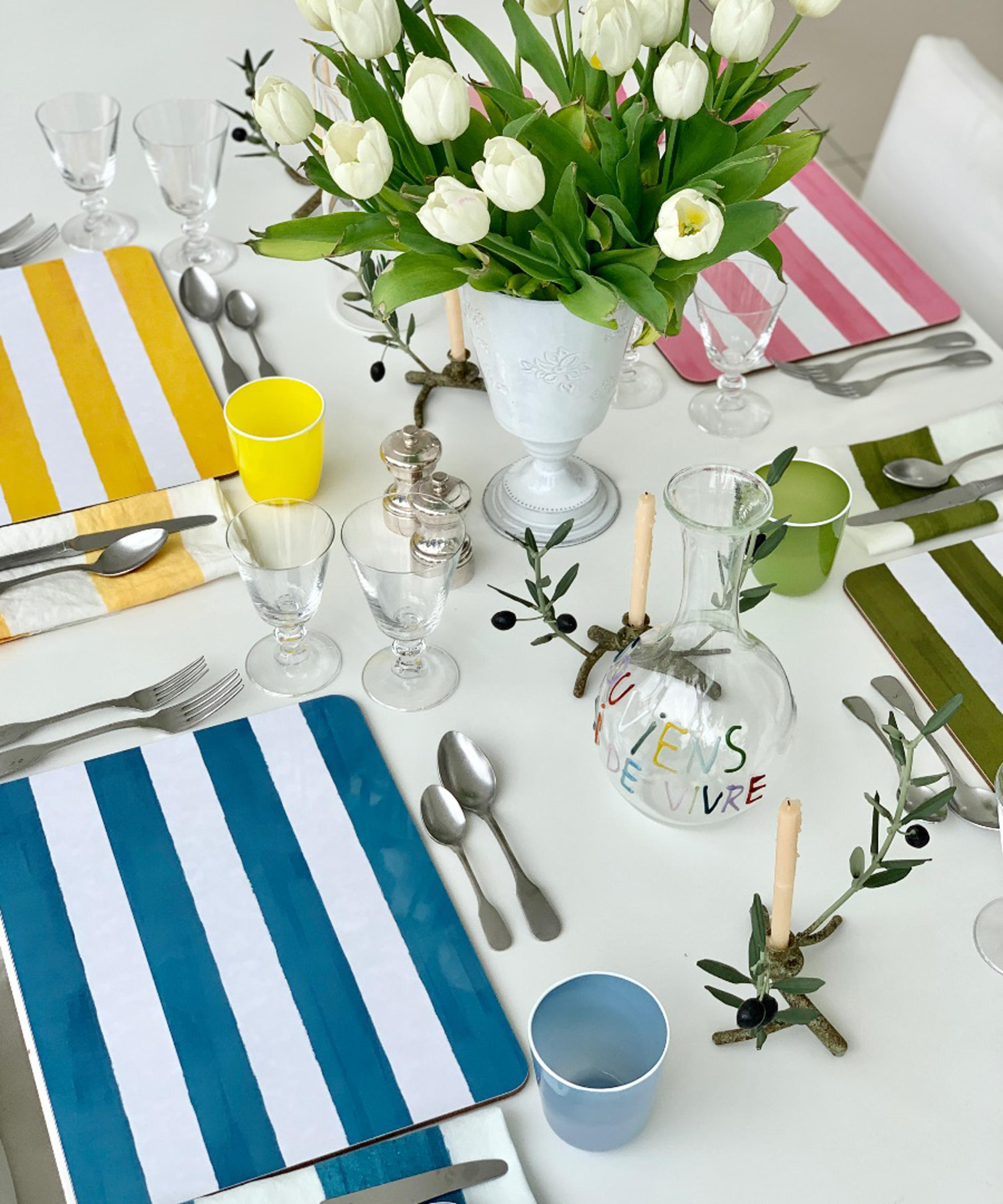 Summerill & Bishop - Mixed Stripe Cork-Backed Placemats Set of Four image number 6