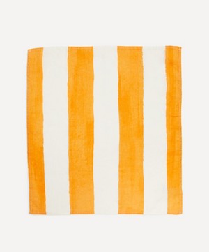 Summerill & Bishop - Orange Stripe 50x50cm Linen Napkins Set of Two image number 2