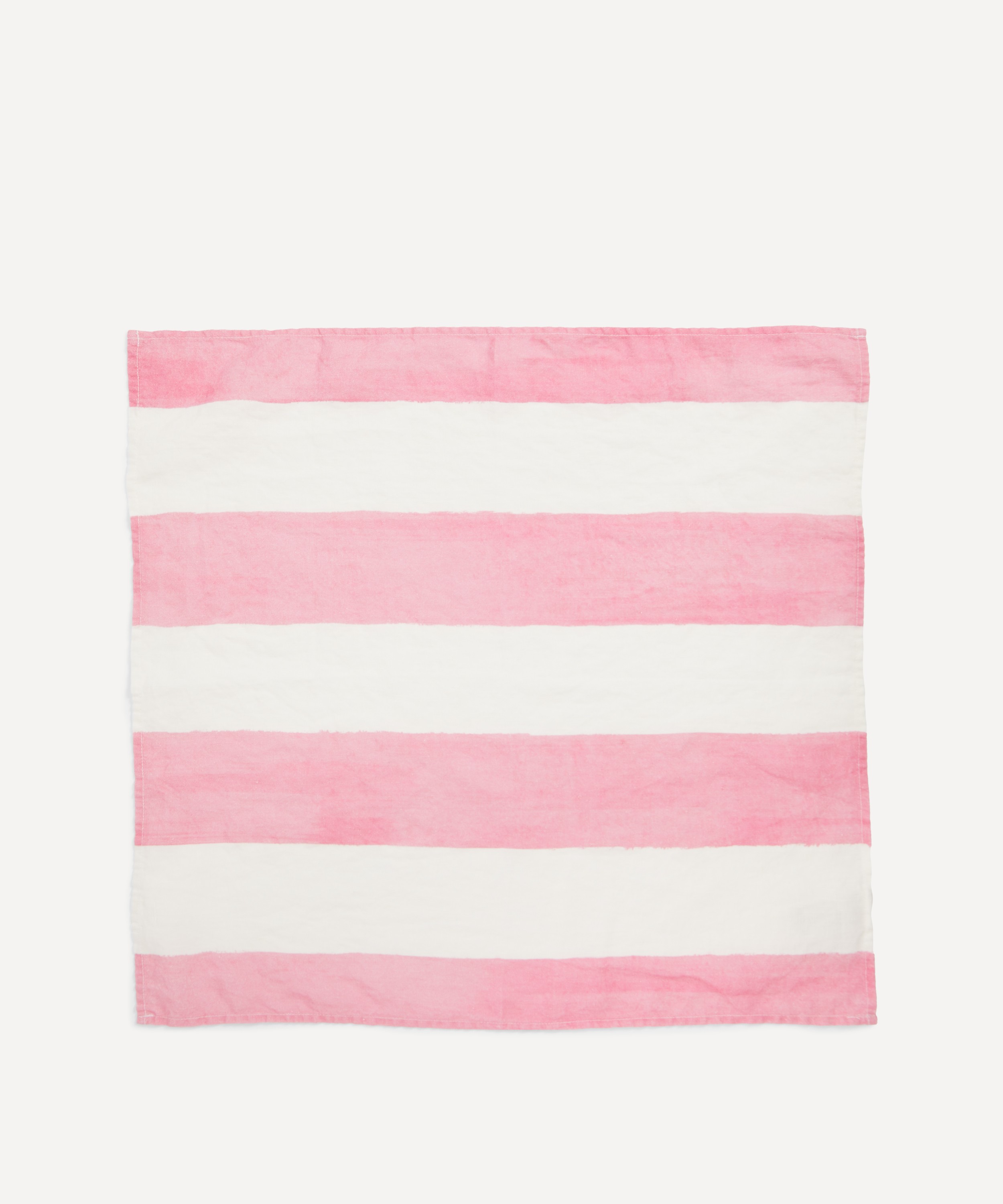 Summerill & Bishop - Rose Pink Stripe 50x50cm Linen Napkins Set of Two image number 1