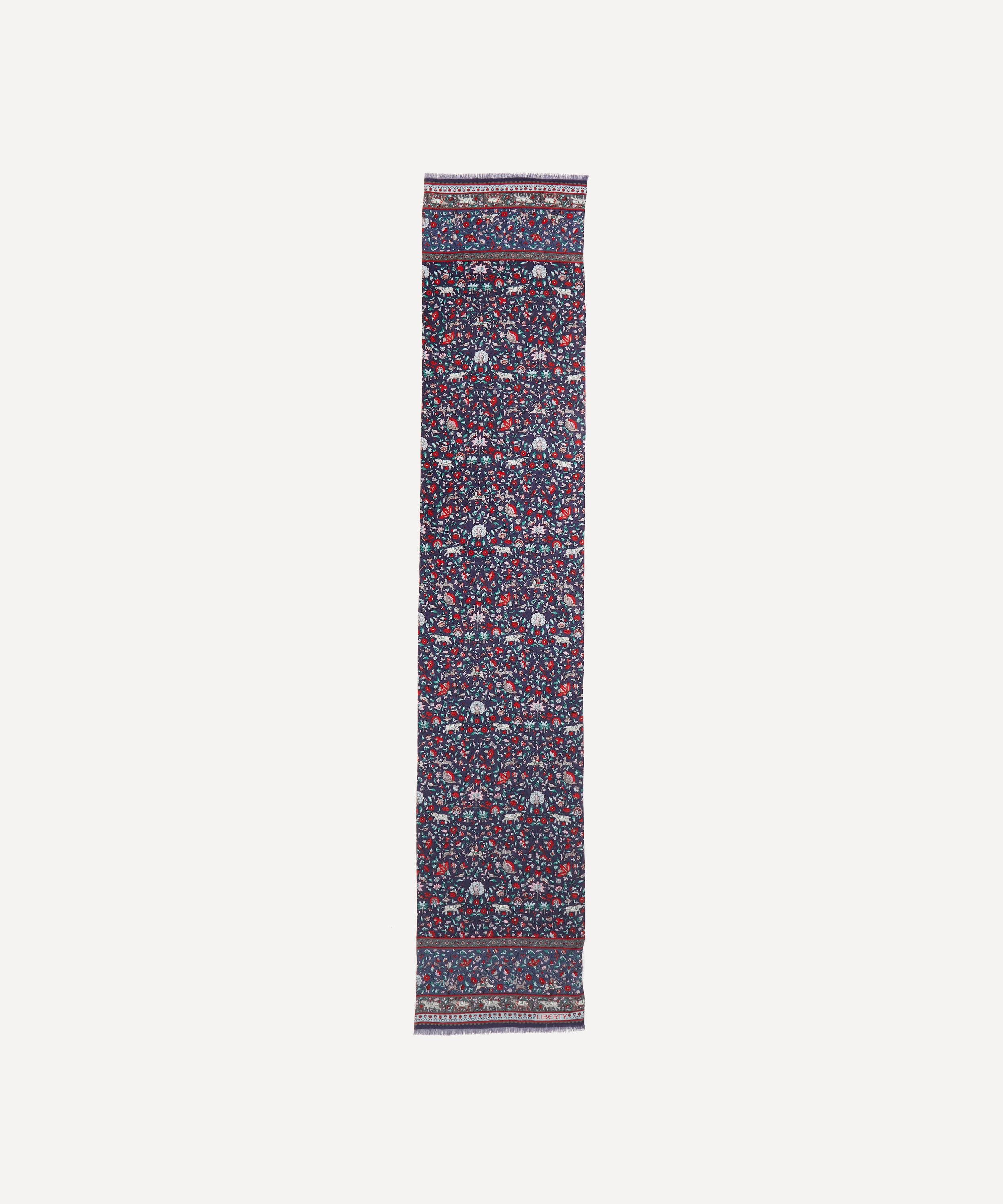 Liberty - Imran Wool-Silk Fringed Scarf image number 0