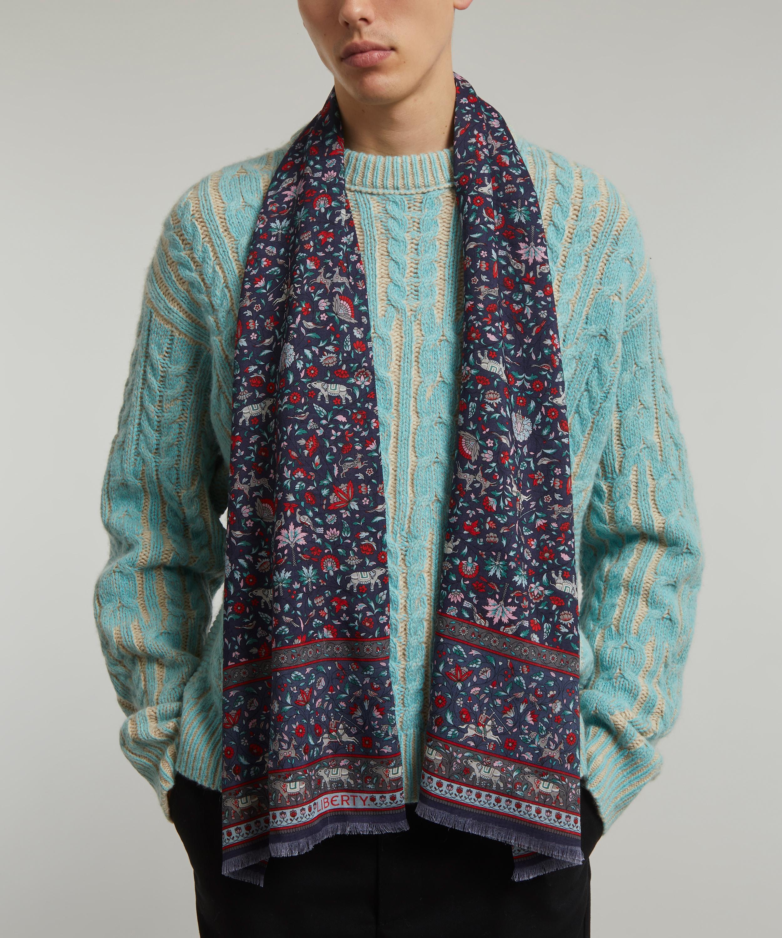 Liberty - Imran Wool-Silk Fringed Scarf image number 1