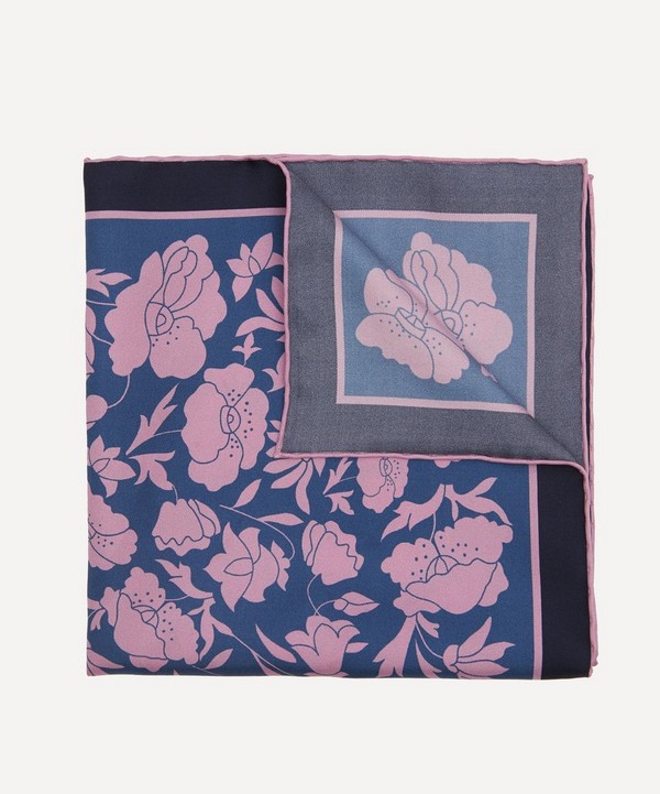 Liberty - Poppy Dawn Printed Silk Pocket Square image number null