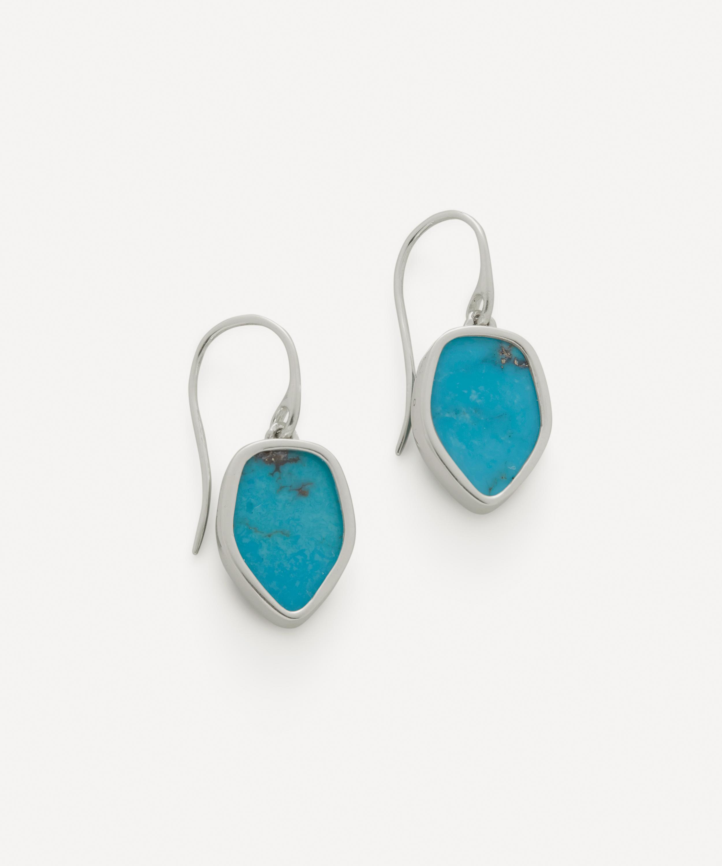 Monica Vinader - Sterling Silver Atlantis Flint Wire Drop Earrings image number 0