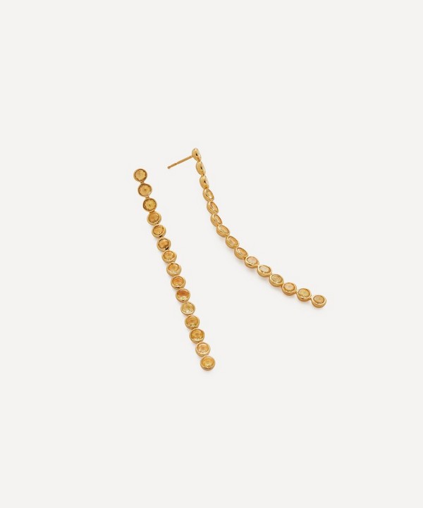 Monica Vinader - X Kate Young 18ct Gold-Plated Vermeil Silver Gemstone Cocktail Drop Earrings image number null