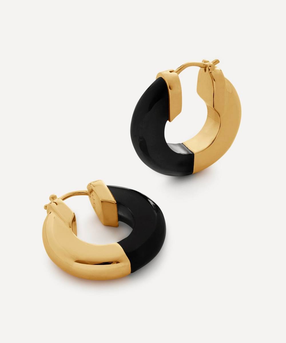 Monica Vinader - X Kate Young 18ct Gold-Plated Vermeil Silver Gemstone Small Hoop Earrings