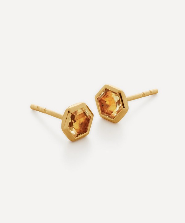 Monica Vinader - X Kate Young 18ct Gold-Plated Vermeil Silver Gemstone Stud Earring image number null