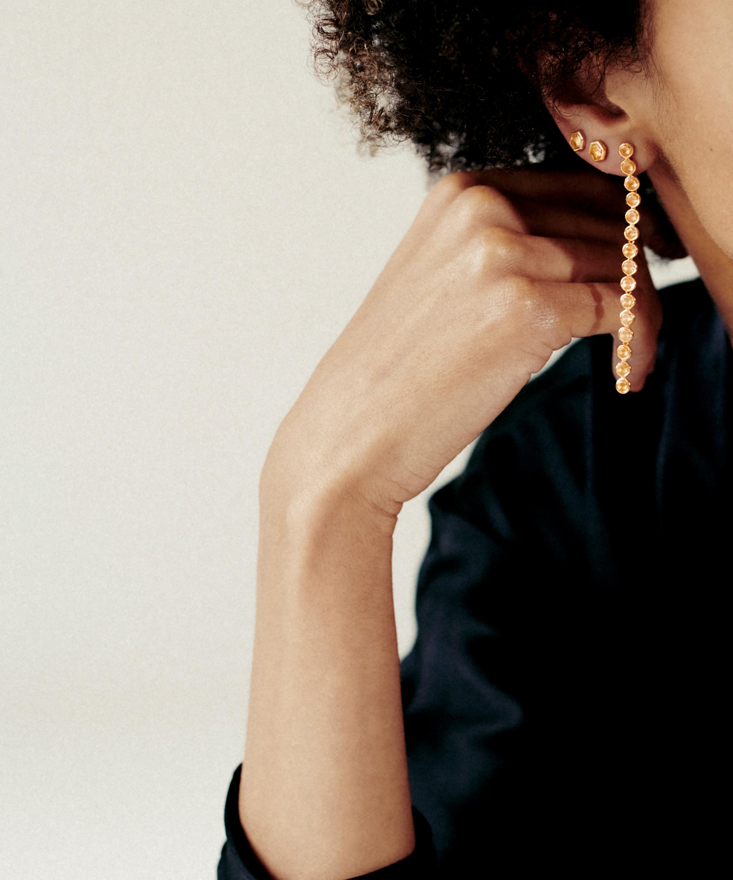 Monica Vinader - X Kate Young 18ct Gold-Plated Vermeil Silver Gemstone Stud Earring image number 1