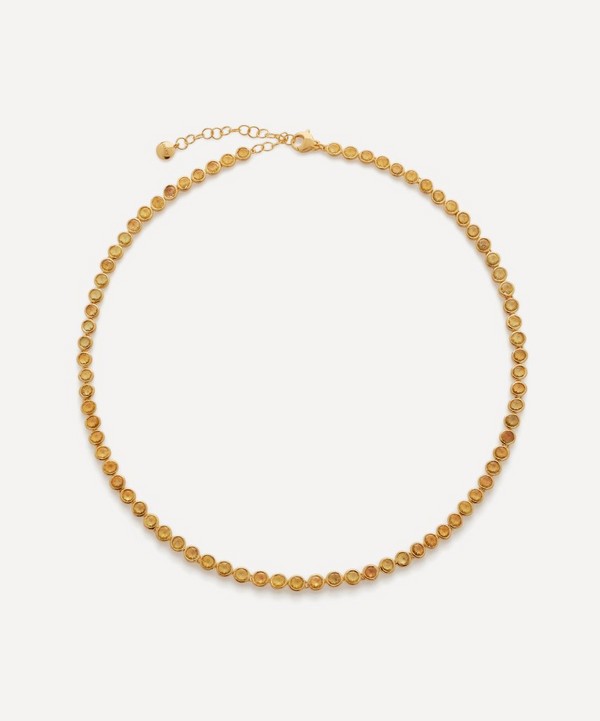 Monica Vinader - X Kate Young 18ct Gold-Plated Vermeil Silver Gemstone Tennis Necklace