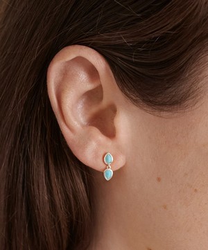 Monica Vinader - Sterling Silver Double Teardrop Stud Earrings image number 1