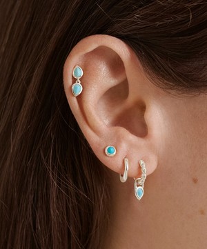 Monica Vinader - Sterling Silver Double Teardrop Stud Earrings image number 2