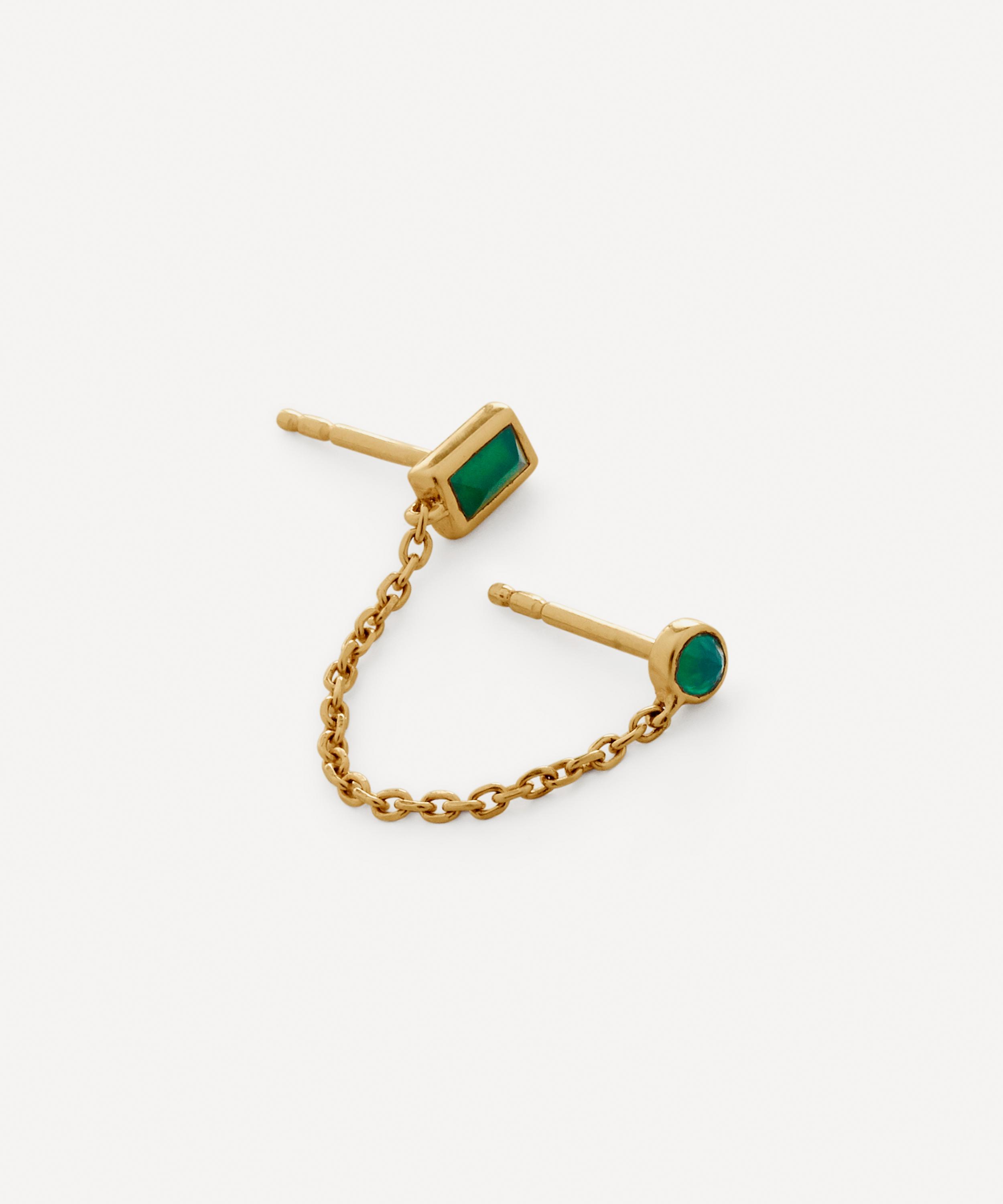 Monica Vinader - 18ct Gold-Plated Vermeil Silver Mini Gem Chain Single Stud Earring image number 0
