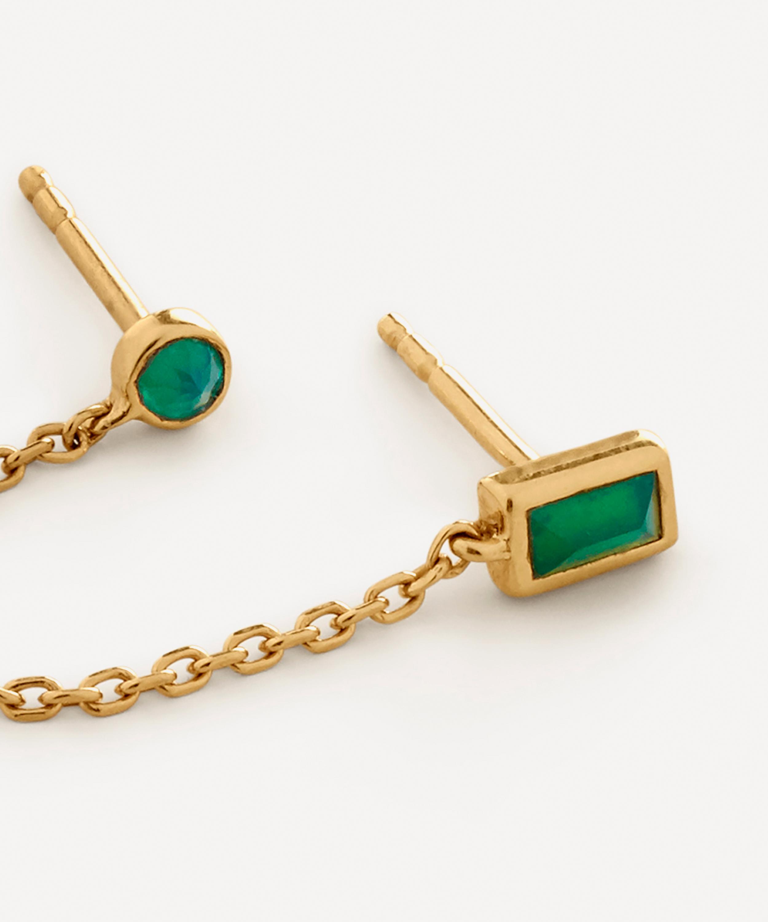 Monica Vinader - 18ct Gold-Plated Vermeil Silver Mini Gem Chain Single Stud Earring image number 2