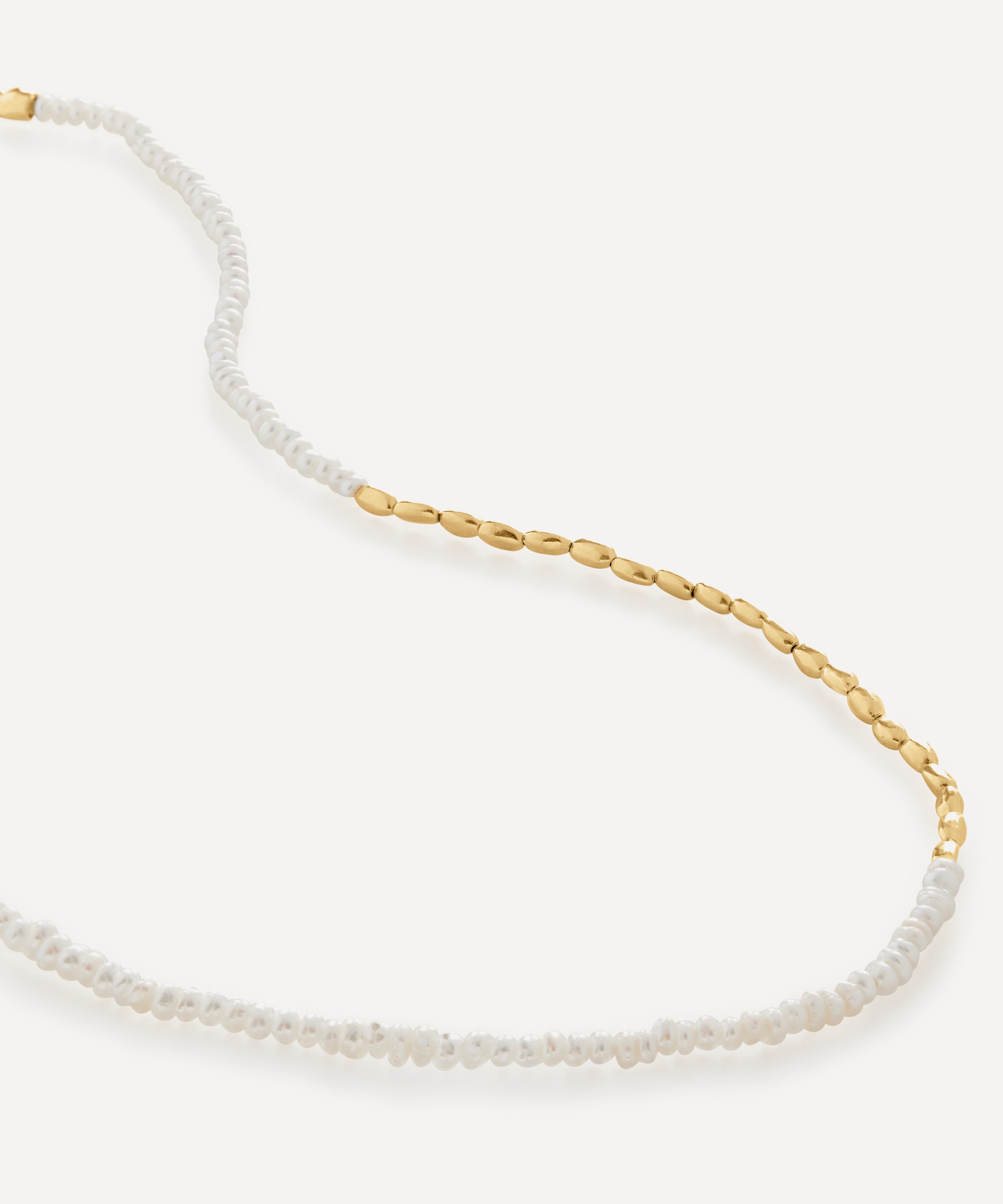 Monica Vinader - 18ct Gold-Plated Vermeil Silver Mini Nugget Pearl Beaded Necklace image number 0