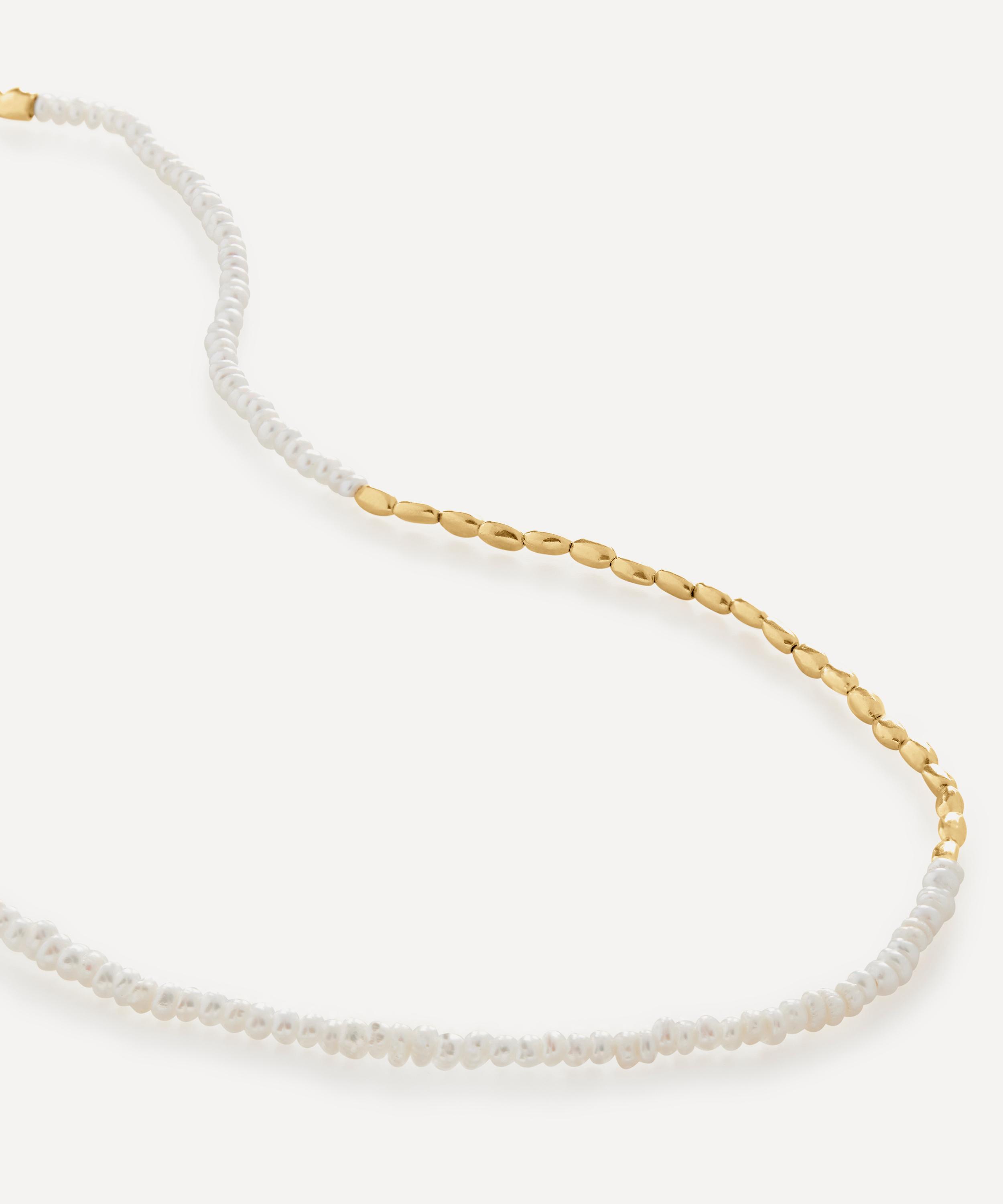 Monica Vinader 18ct Gold-Plated Vermeil Silver Mini Nugget Pearl Beaded ...