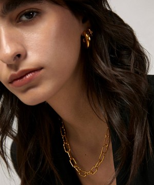 Monica Vinader - 18ct Gold-Plated Vermeil Silver Alta Textured Chunky Chain Necklace image number 1